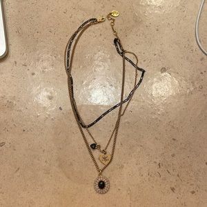 Juicy Couture Black and Gold Layered Necklace